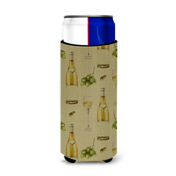 Carolines Treasures BB5194MUK White Wine on Linen Michelob Ultra Hugger for slim cans  Slim Can multicolor