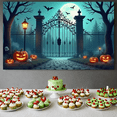 thumbnail image 4 of Halloween Theme Decorative Banner Spooky Atmosphere Jack o Lanterns Gate Design for Outdoor Decorating Holiday Party Night, 4 of 5