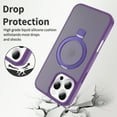 thumbnail image 2 of Magnetic Ring Stand for iPhone 13 Pro Case, Military Drop Protection, Compatible with MagSafe, Luxury Anti-Scratch Matte Translucent Shockproof Case for iPhone 13 Pro Phone Case,Darkpurple, 2 of 6