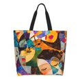 thumbnail image 1 of Disketp Abstract Musical Faces Bolsa Tote Estampada para Mujer, Bolso de Hombro y de Mano para Compras y Viajes, 1 of 8