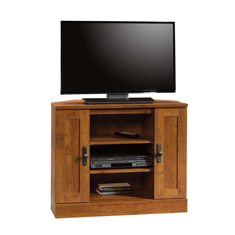 Sauder Harvest Mill Corner TV Stand for TVs up to 37", Abbey Oak Finish