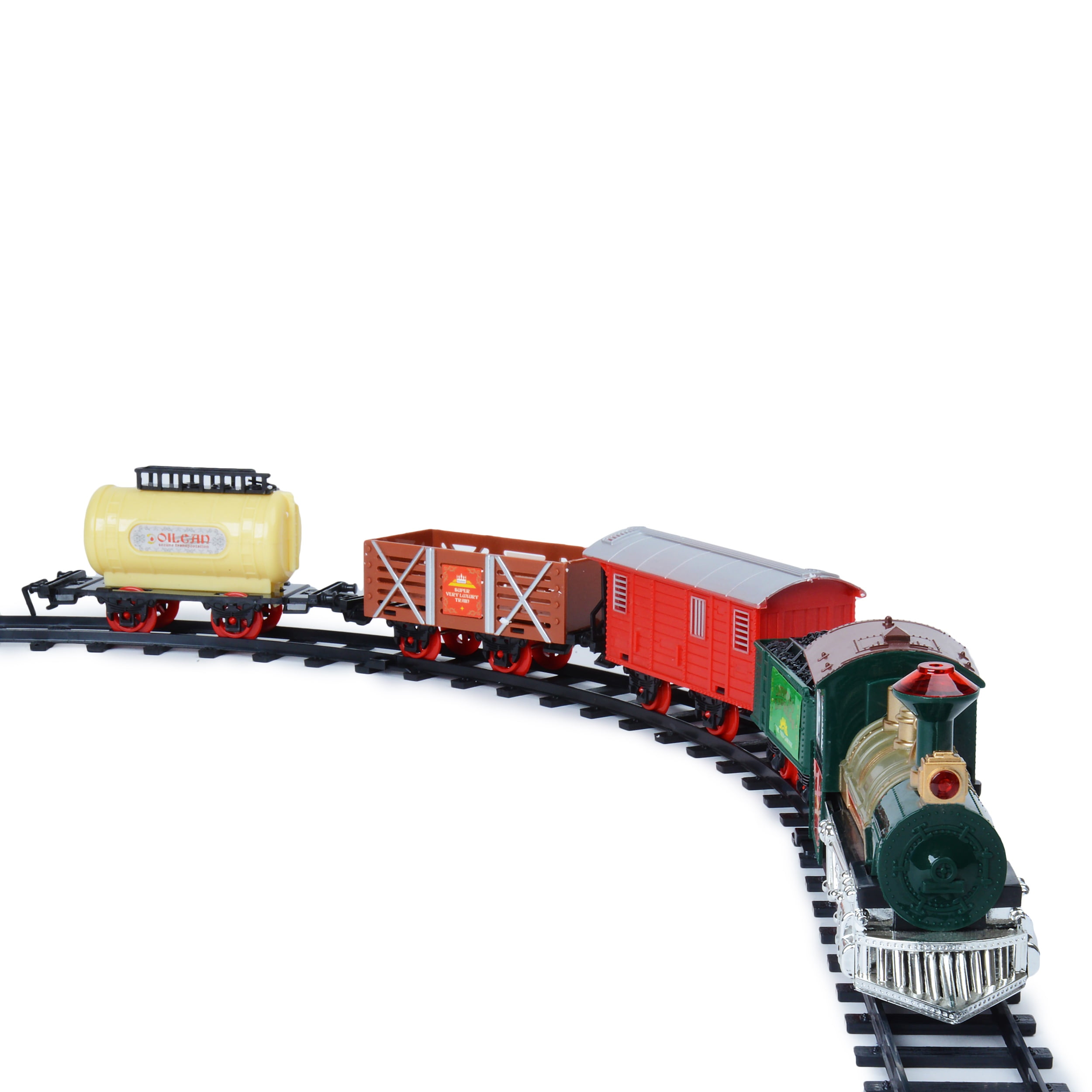 Toy Train Set for Kids, Battery Operated Train with Sounds and Lights, Santa Claus Christmas Holiday Train for Under The Tree, Great Gift Idea for Boys Girls Toddlers