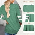 thumbnail image 2 of SWQZVT Long Sleeve Tops for Woman Casual V Neck Blouse Tunic Top Loose Striped Shirts Womens Tops Spring 2024 Green Tees, 2 of 6
