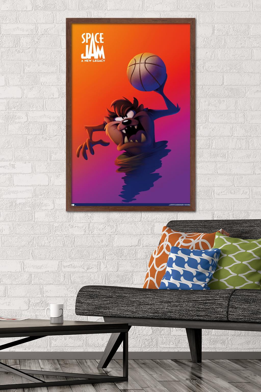 Space Jam: A New Legacy - Tasmanian DeVil One Sheet Wall Poster, 22.375" x 34", Framed