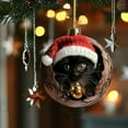 thumbnail image 2 of chaungfeng Christmas Animal Acorn Ornaments, A Animal in The Tree Hole 2D Acrylic Hanging Ornament, Cute Animal with Santa Hat for Pet Lover, Holiday Winter Home Decor Party Supplies (#08), 2 of 4