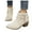 White, variant on Tassel Boots for Women 2025 Fashion Fringe Suede Pointed Toe Stacked Mid Heel Mid Calf Short Ankle Booties