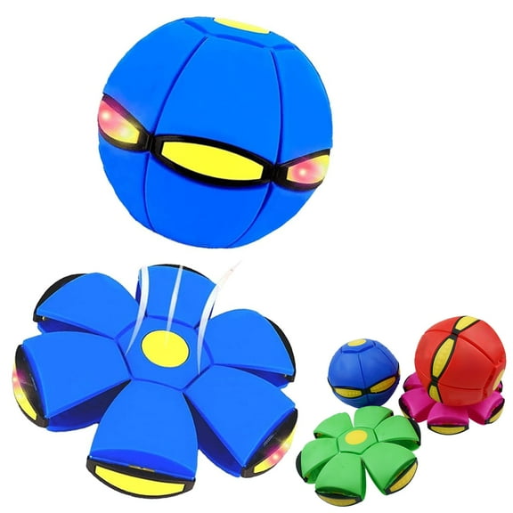 AsdQ Metaball, 2-in-1 Bouncing Ball & Flying Saucer, Switchable Dual Forms with 6 Colorful Lights (Blue)