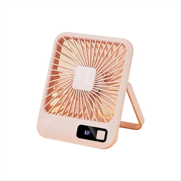 Ventilador Pequeño de Escritorio, Multipotencia, Oficina, Modelo Delgado y de Carga, Plegable, Sin Escobillas, Portátil, Rosa