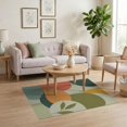 thumbnail image 3 of ODIKA 4'x6' Muted Earth Tones Hidden Shore Washable Area Rug Abstract Geometric Design with Leaf Motif for Dorm Room, Small Living Stain Resistant Low Profile, Easy Care, 3 of 7