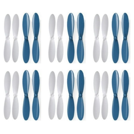 Image of HobbyFlip Blue White Propeller Blades Props Propellers Compatible with Hubsan X4 H107D 6 Pack