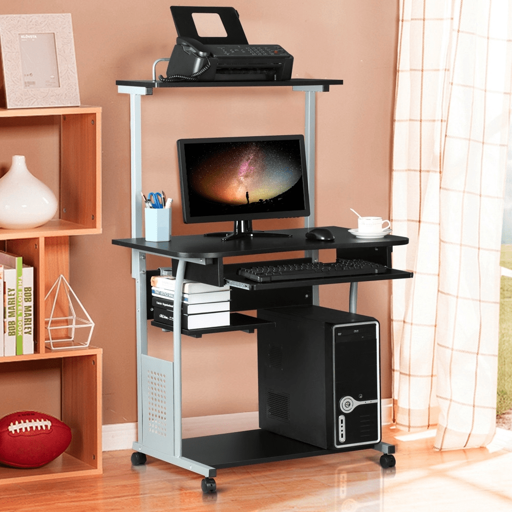 Renwick 2 Tiers Computer Desk for Home Office School, Black