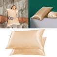thumbnail image 2 of Tkrady Gold Mulberry Silk Pillowcase for Hair and Skin, Real Silk, 100% Silk Pillow Cases with Zipper, 6A Grade Pure Silk, Soft, Cooling, Anti Acne, 2 Pc 20"x26" (Standard), 2 of 6