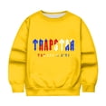 thumbnail image 1 of Hauts pour Enfants Trapstar Chandails à Col Rond à Manches Longues Chandails Graphiques Amples Trapstar Chandails à Enfiler de Rue Hip-hop Chandails pour Garçons et Filles (Jaune, 150), 1 of 3