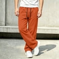 thumbnail image 6 of Xaqiouau Boys Wide Leg Sweatpants Loose Fit Casual Pants with Side Seam Detail Elastic Waist Drawstring Full Length Trousers Kids Everyday Sportswear Orange 10-11Years, 6 of 8