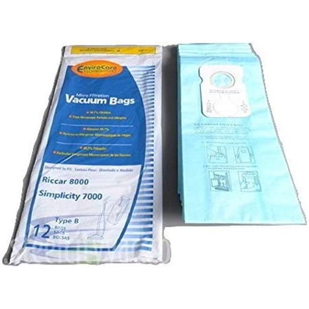 Riccar 8000 Simplicity 7000 Series Type B Vacuum 12 Bags 84612