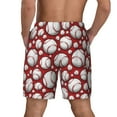 thumbnail image 4 of Balery Cute Baseball Mens Swim Trunks Swim Shorts for Men Quick Dry Inseam Beach Shorts with Compression Liner Pocket-XX-Large, 4 of 9