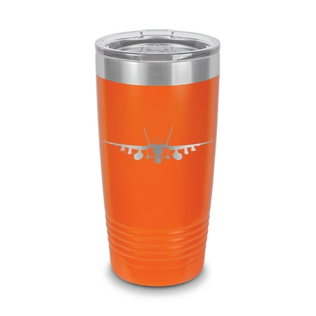 

F/A-18F Super Hornet Tumbler 20 oz - Laser Engraved w/ Clear Lid - Polar Camel - Stainless Steel - Vacuum Insulated - Double Walled - Travel Mug - f/a-18 fa18f fa18 multirole fighter aircraft