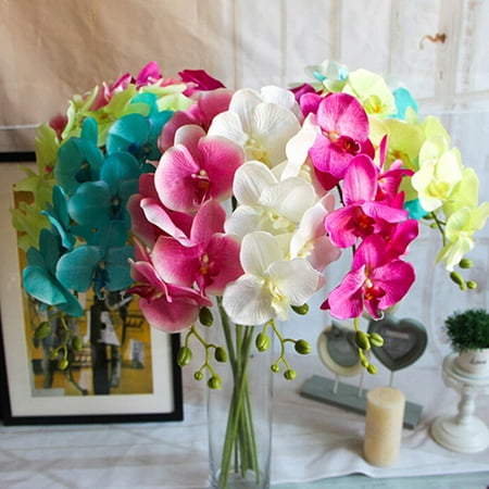 Pink Flower Shape - Heepo Artificial Butterfly Orchid Flower 1 Piece Wedding Home Decor Fake Cloth Flower