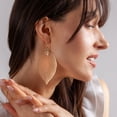 thumbnail image 2 of Humble Chic Big Filigree Leaf Earrings - Lightweight Oversized Drop Dangles, Gold, 2 of 10