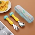 thumbnail image 1 of 304 Stainless Steel Dinosaur Baby Children's Portable Tableware Cartoon Spoon Fork Learning Training Chopsticks Fork Spoon Set, 1 of 4