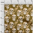 thumbnail image 2 of oneOone Velvet Dark Mustard Fabric Skull Sewing Craft Projects Fabric Prints By Yard 58 Inch Wide, 2 of 5