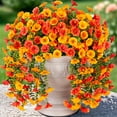 thumbnail image 5 of Set of 45 Artificial Hanging Petunias with Eucalyptus Leaves - Realistic Flowers, Perfect for Fall, Harvest Festival, Halloween, Christmas Thanksgiving Seasonal Indoor and Outdoor Decor, Garden Patio, 5 of 7