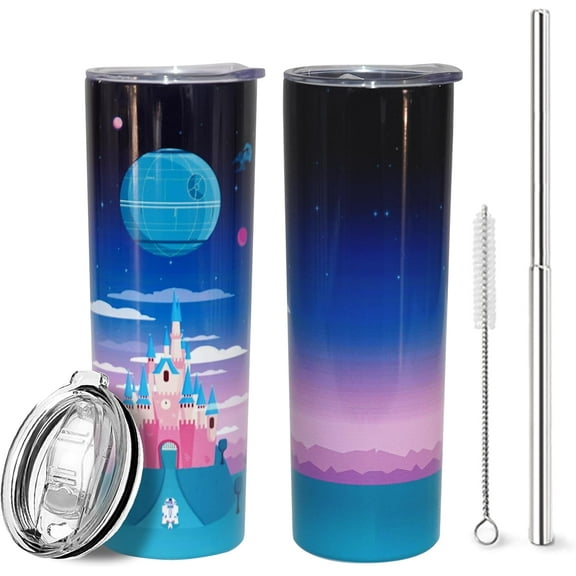 20oz Tumbler Stainless Steel Cup Vacuum Insulated Travel Coffee Mug with Splash-Proof Lid Metal Straw