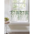 thumbnail image 3 of Half Window Curtain 36 Inches Long, Eucalyptus Leaves Window Treatment Curtain Drapes, Teal Botanical Summer Watercolor Small Tier Curtains for Bathroom Over Sink, 27.5"x36", 2 Panels, 3 of 7