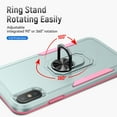 thumbnail image 4 of Phone Case Compatible with iPhone X/XS, Cover with Magnetic Ring Holder Stand Hybrid Rugged Shockproof Drop Proof Heavy Duty Cell Accessories for iPhone X/XS Women Men, Green/Pink, 4 of 8