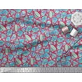 thumbnail image 3 of Soimoi Pink Cotton Cambric Fabric Snowflakes & Diamond Geometric Print Fabric by the Yard 56 Inch Wide, 3 of 3