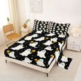 thumbnail image 2 of Feelyou Halloween Ghost Flower Bed Sheets, Cute Polka Dot Full Size Sheets, 4-Piece, 1 Flat Sheet, 1 Fitted Sheet and 2 Pillowcases, 2 of 5