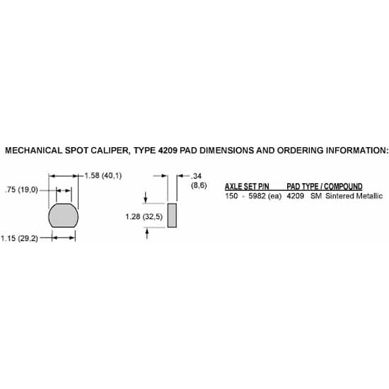 Wilwood Mechanical Spot Pad - Single Pad Wilwood Mechanical Spot Pad - Single Pad