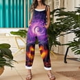 thumbnail image 5 of Women's Halloween Jumpsuits 2026 Spaghetti Strap Linen Rompers Wide Leg Print Overalls with Pockets, 5 of 5