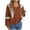Brown, variant on TFEOQRY Women's V Neck Sweater Color Block Distressed Pattern Loose Knit Casual Pullover Fall Winter Top Olive Green