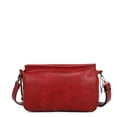 thumbnail image 6 of Whitney Womens Vegan Leather Laced Flap Messenger Crossbody Bag by Ampere Creations - Burgundy, 6 of 6