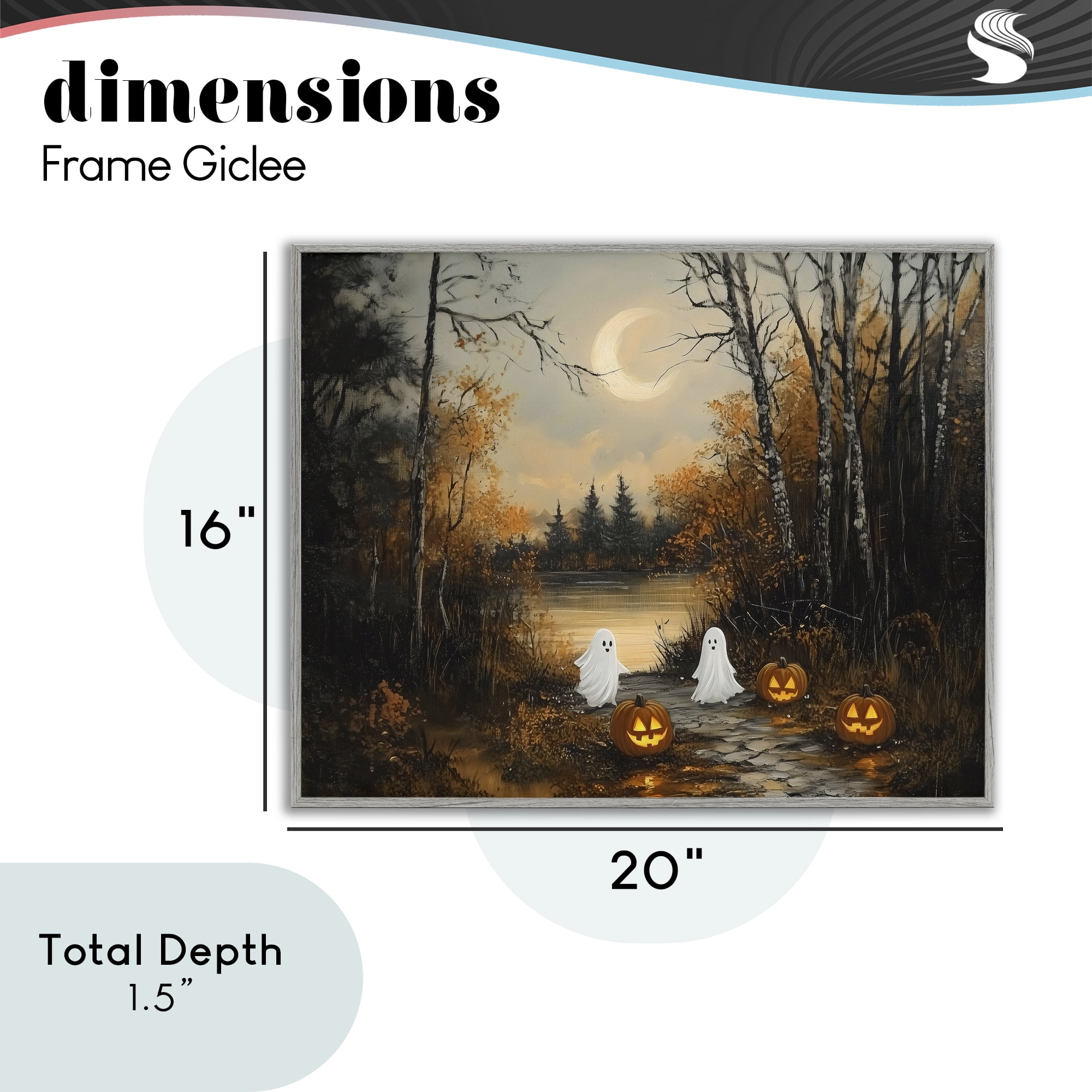 Autumn Ghosts at Lake Gray Framed Giclee Art, design by Arlington Prints