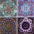 thumbnail image 1 of Ueasy 5D DIY Diamond Painting Set Decorating Cabinet Table Stickers Crystal Rhinestone Diamond Embroidery Paintings Pictures For Study Room, Flower Painting. (25X25CM/9.8X9.8inch) 4 Pack, 1 of 7