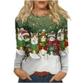 thumbnail image 2 of Women's Plus Size Christmas Print T-Shirt with Long Sleeve Round Neck Loose Fit for Comfortable Wear, 2 of 6