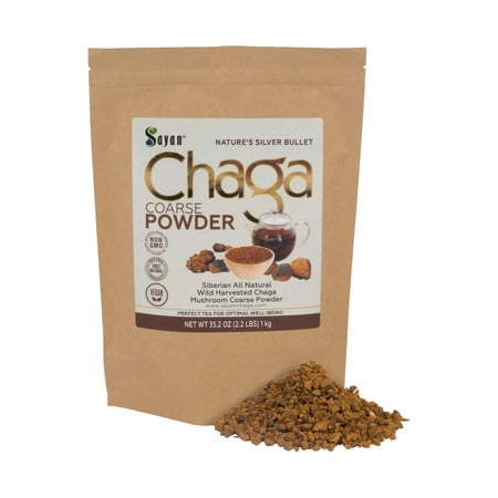 Sayan Herbal Tea, Siberian Raw Coarse Chaga Powder, Immune and Digestive Support Supplements (2.2 lb)