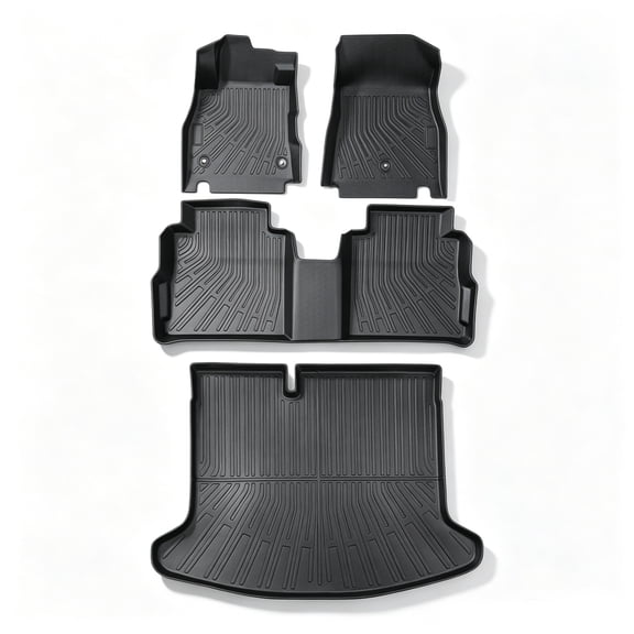 Findmall 3D TPE Floor Mats & Trunk Cargo Liner for Nissan Kicks 2018-2024 All Weather Balck