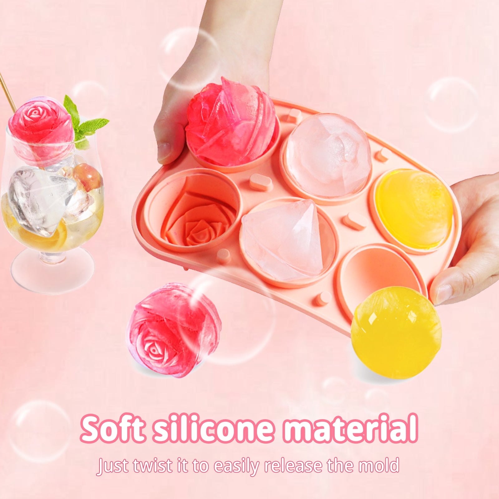 Silicone Ice Cubes Tray Rose Ice Making Tool for Home Gatherings and Beverage Decorations Drink Accessories