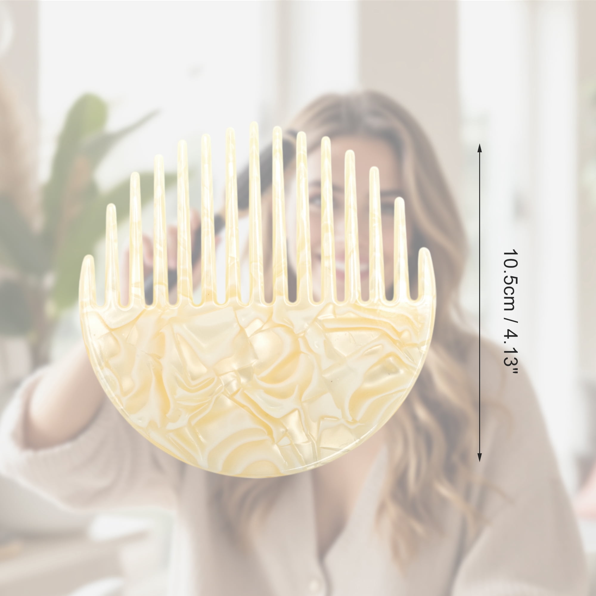 Unique Bargains 1 Pc Durable Convenient Round Hair Comb for Styling Detangling Yellow
