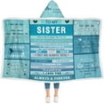 thumbnail image 2 of Birthday Gifts for Sister from Sister, Sister Gifts Oversized Wearable Blanket Hoodie, for Sister, to My Sister for Couch Blanket Hoodie, Best Sister Ever Gifts(Sherpa, 47x72in), 2 of 6