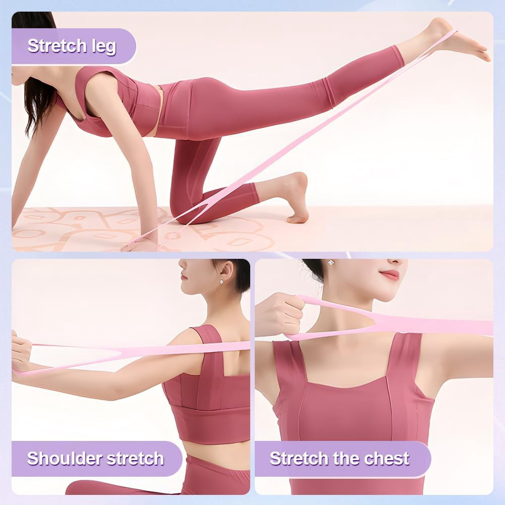 3pc Yoga Resistance Band, Figure 8 Resistance Band, Arm Back Shoulder Exercise Bands, Elastic Rope Stretch Fitness Band, Yoga Gym Fitness Pulling Rope