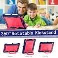 thumbnail image 4 of Nalacover for iPad 10th Generation 2022 10.9 inch, 360 Rotating Ring Stand-Shoulder Strap Handle Crossbody Rugged Silicone PC Heavy Duty Protection Tablet Cover Kids, Navy/Rose, 4 of 8