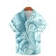 thumbnail image 2 of Camisas Hawaianas de los Hombres de Moda Casual Floral Impresión de Manga Corta Solapa Botón Arriba, Ligero para Primavera Verano, 2 of 9