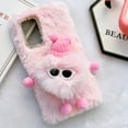 thumbnail image 4 of Galaxy A13 5G Case, Dteck Girly Faux Fur Case Fluffy Furry Shockproof Protective Phone Cover for Samsung Galaxy A13 5G,Pink, 4 of 5