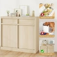 thumbnail image 5 of M optimized Tilt Out Trash Cabinet, Hidden Trash Cabinet with 10/20 Gallon Storage, Pet-Proof Freestanding Garbage Can Cabinet Laundry Hamper for Kitchen Dining Room, 5 of 7
