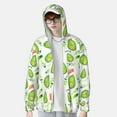 thumbnail image 2 of Fuzoiu Kawaii Avocado Print Unisex Sun Protection Hoodie,UPF 50+ Light Jacket,Full Zip Sun Protection Hoodie,Long Sleeve Sun Shirts,for Outdoor Activities-X-Large, 2 of 7
