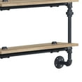 thumbnail image 4 of Vida 35 Inch Wall Mount Rack 3 Tier Industrial Pipe Frame Brown Black - Saltoro Sherpi, 4 of 5